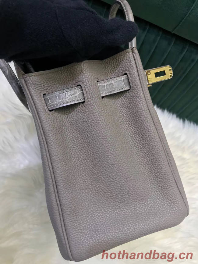 Hermes Birkin Bag Original Leather crocodile togo HBK2530 light gray