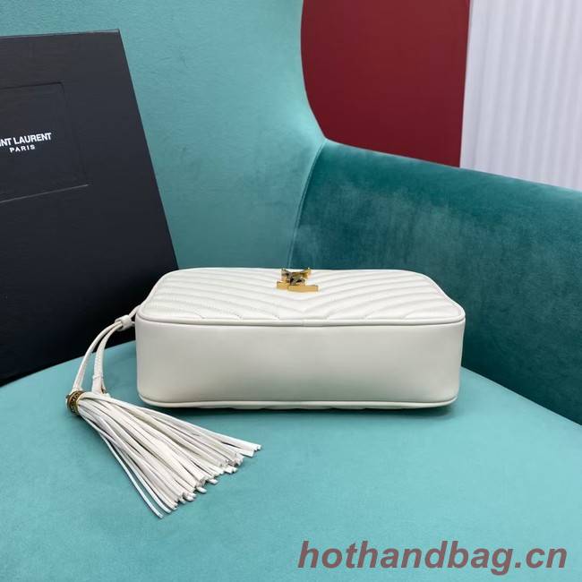 Yves Saint Laurent LOU CAMERA BAG IN QUILTED LEATHER 612544 white