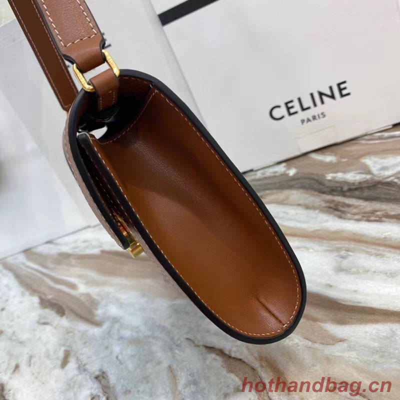 Celine TEEN TRIOMPHE BAG IN SHINY CALFSKIN 195263 brown