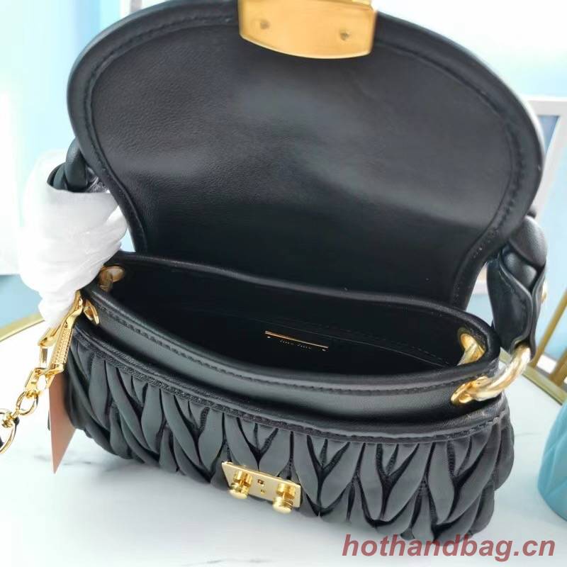 miu miu Matelasse Nappa Leather Top-handle Bag 6998 black