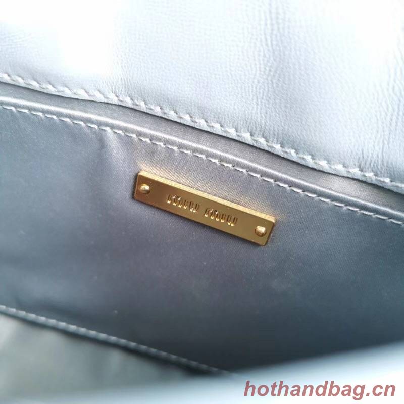 miu miu Matelasse Nappa Leather Top-handle Bag 6998 light blue