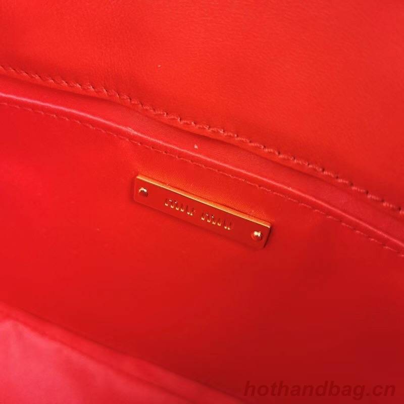 miu miu Matelasse Nappa Leather Top-handle Bag 6998 red