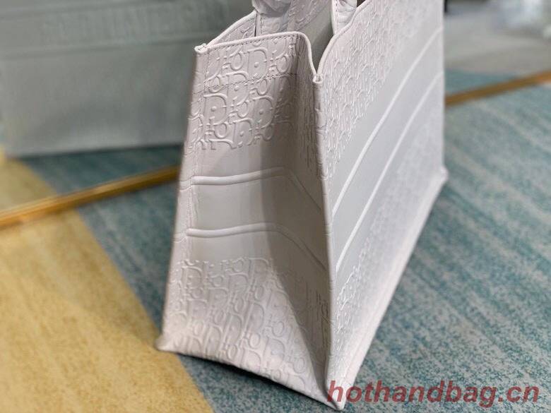SMALL DIOR BOOK TOTE BAG IN Calfskin M1296Z white