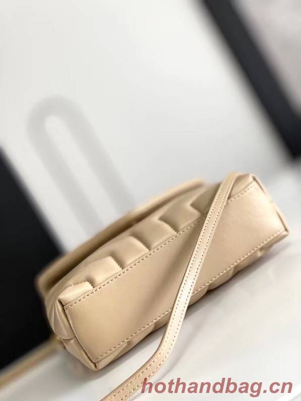SAINT LAURENT LOULOU SMALL IN MATELASSE Y LEATHER 467072 IVORY NATURAL&BRONZE METAL HARDWARE