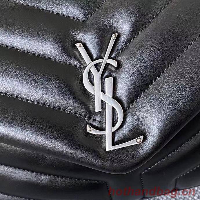 SAINT LAURENT LOULOU SMALL IN MATELASSE Y LEATHER 494699 black&Ancient silver