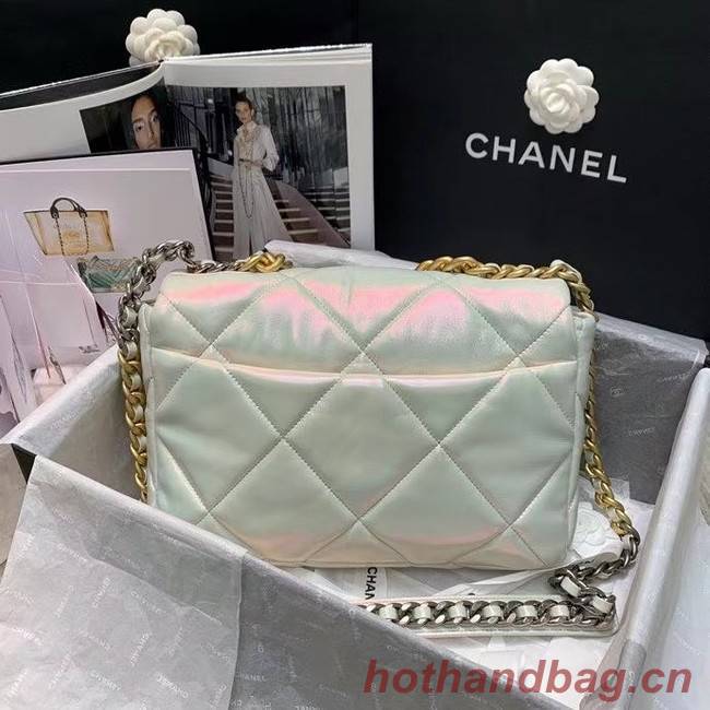 chanel 19 large flap bag AS1161 White