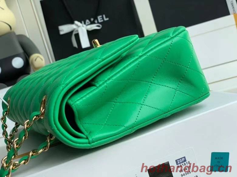 Chanel Flap Shoulder Bag Original Sheepskin leather A1112 Green