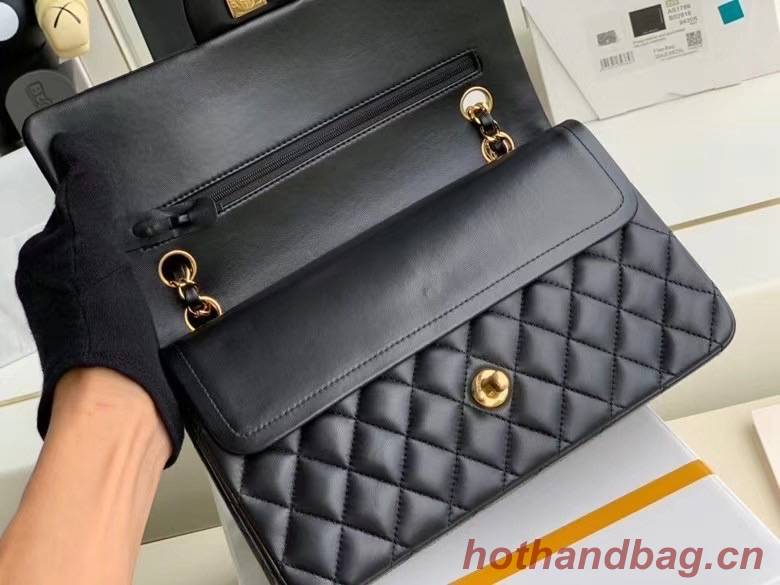 chanel classic handbag Lambskin & gold Metal A01112 Black