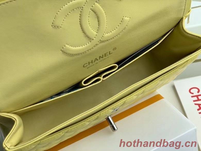 chanel classic handbag Lambskin & silver Metal A01112 lemon