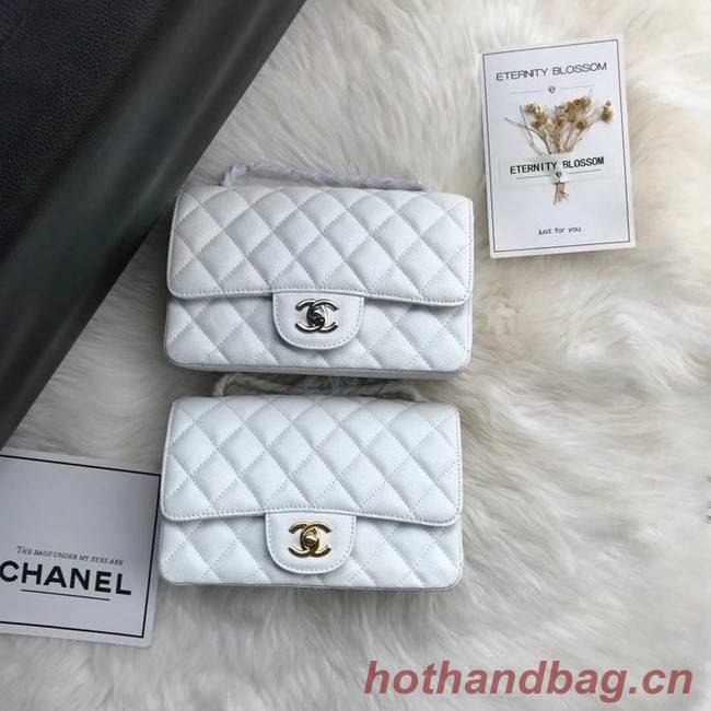 Chanel mini flap bag Grained Calfskin A1116 white