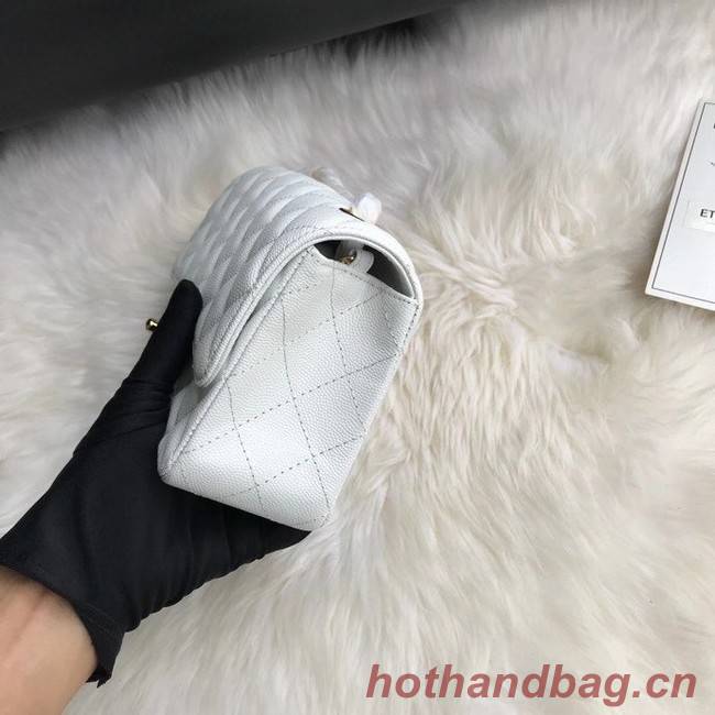 Chanel mini flap bag Grained Calfskin A1116 white