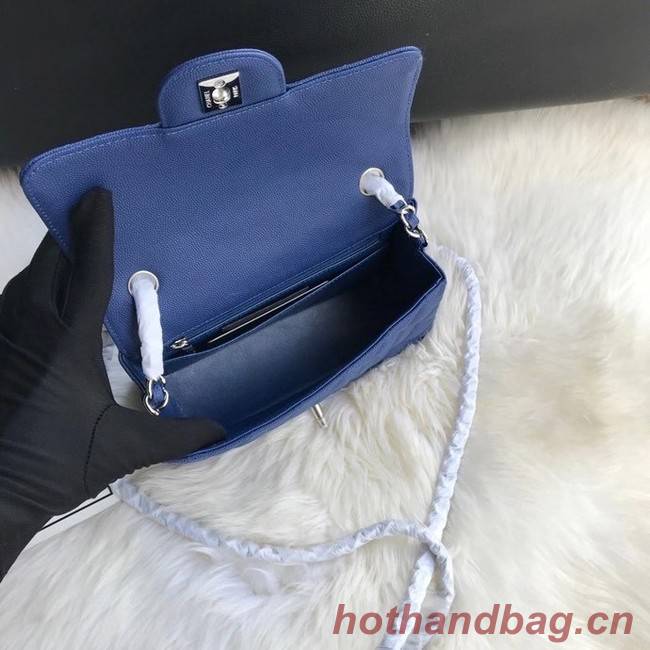 Chanel mini flap bag Grained Calfskin A1116 dark blue