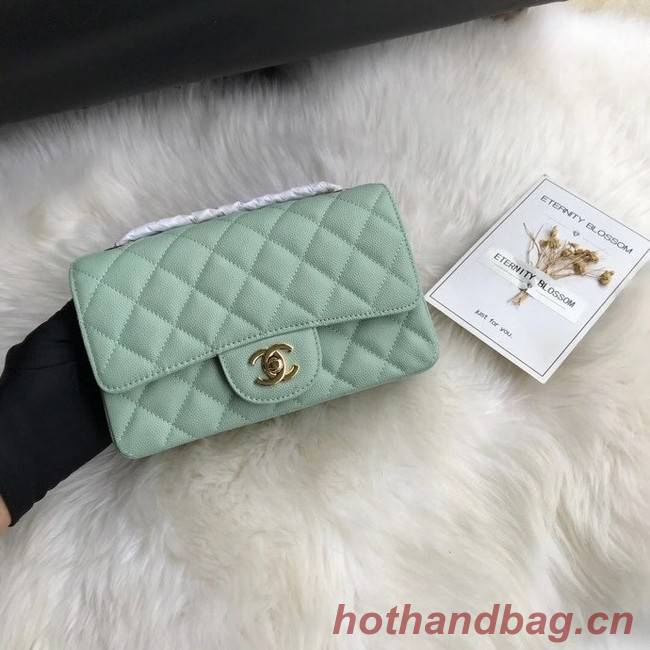 Chanel mini flap bag Grained Calfskin A1116 light green