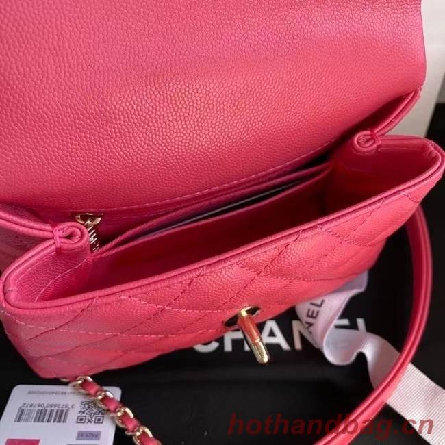 Chanel coco mini flap bag with top handle AS2215 rose