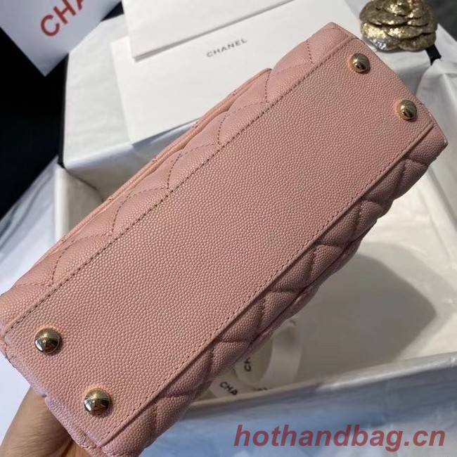 Chanel flap bag with top handle A92990 pink