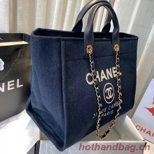 Chanel large shopping bag A66941 royal blue