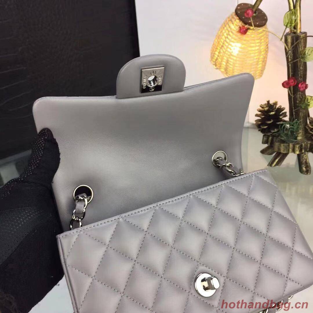 Chanel flap bag Gray A1116 Silver