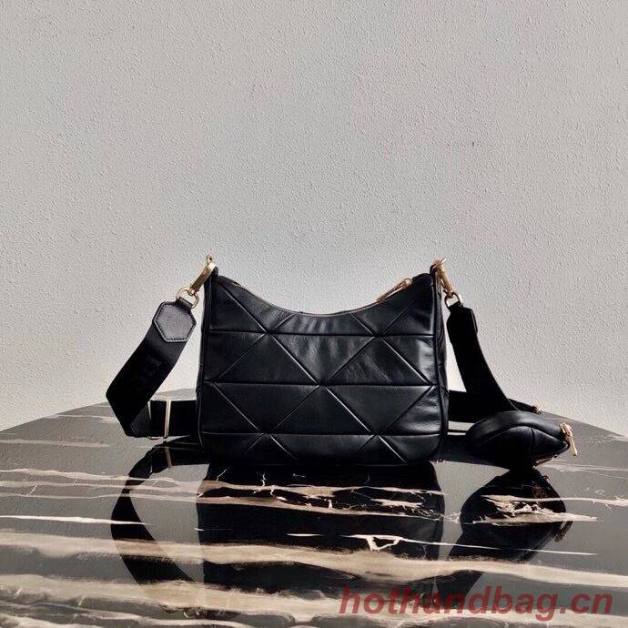 Prada Gaufre nappa leather shoulder bag 1BC151A black Prada Gaufre nappa leather shoulder bag 1BC151A black