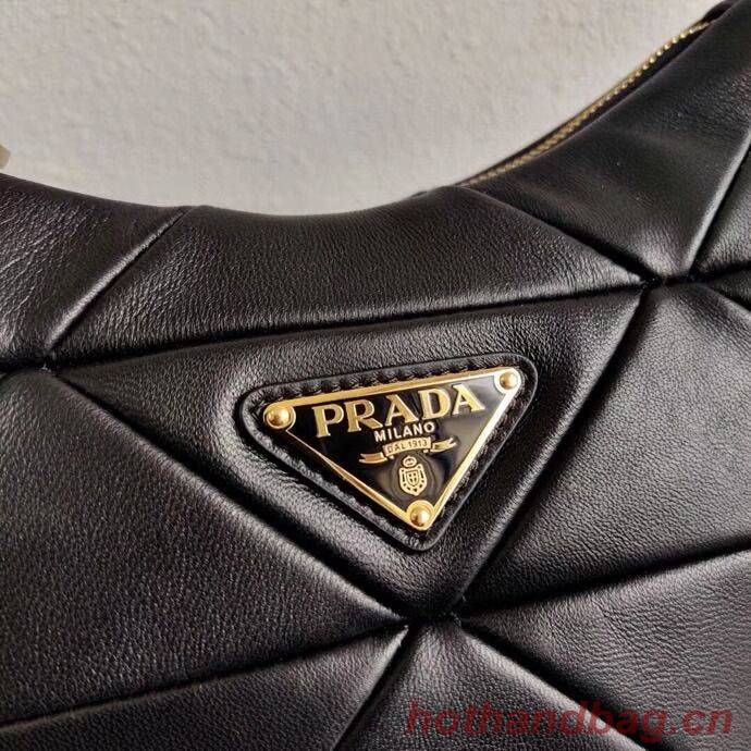 Prada Gaufre nappa leather shoulder bag 1BC151A black Prada Gaufre nappa leather shoulder bag 1BC151A black