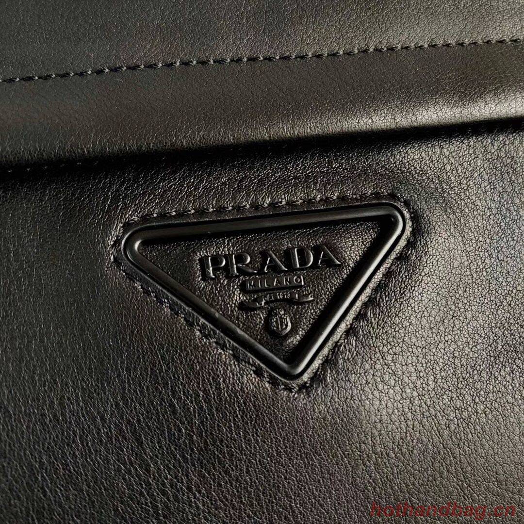 Prada Leather shoulder bag 2VH125 black Prada Leather shoulder bag 2VH125 black