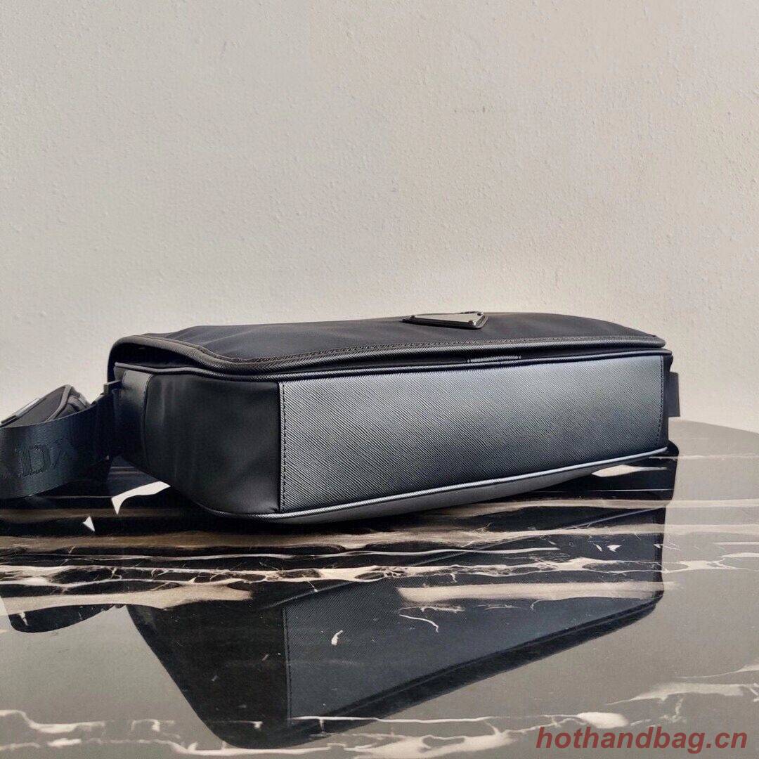 Prada Re-Nylon and Saffiano leather shoulder bag 2VD039 black Prada Re-Nylon and Saffiano leather shoulder bag 2VD039 black