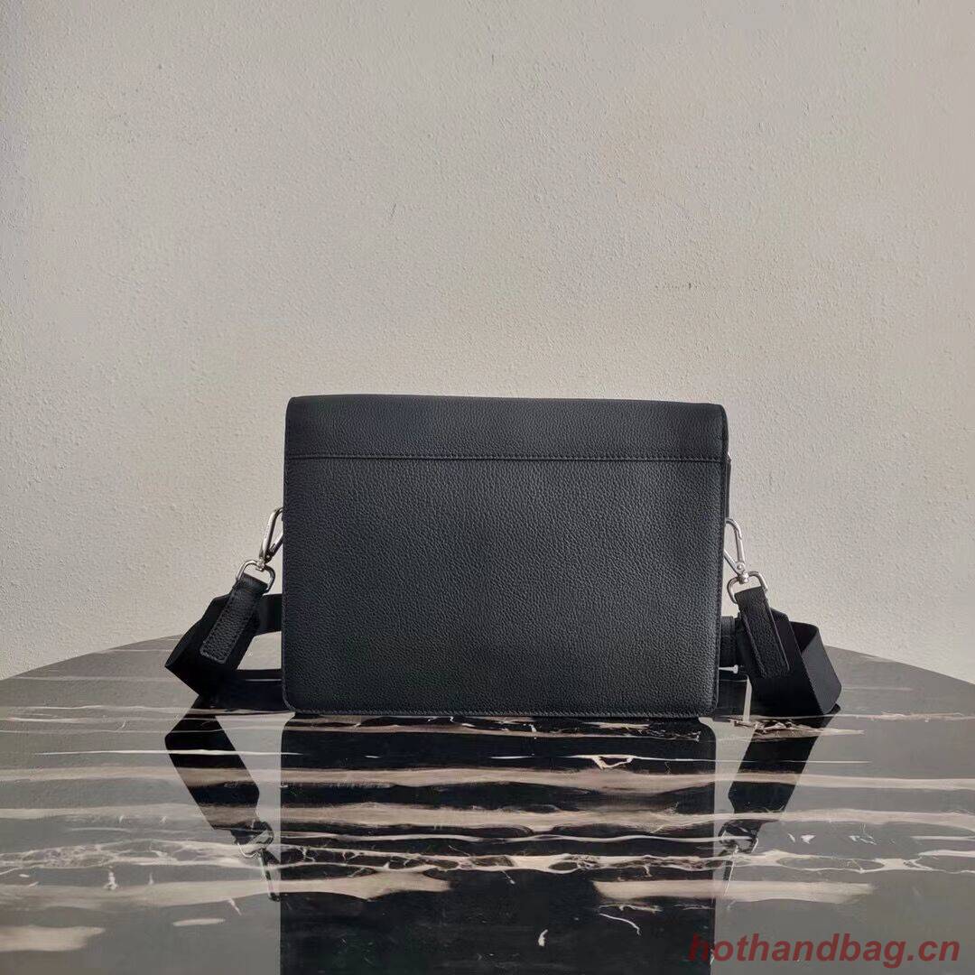 Prada leather shoulder bag 2VD012 black Prada leather shoulder bag 2VD012 black