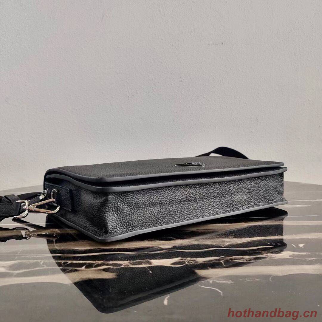 Prada leather shoulder bag 2VD012 black Prada leather shoulder bag 2VD012 black