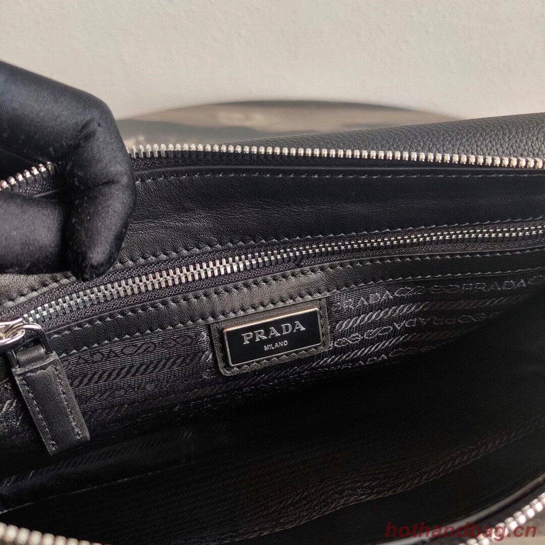 Prada leather shoulder bag 2VD012 black Prada leather shoulder bag 2VD012 black