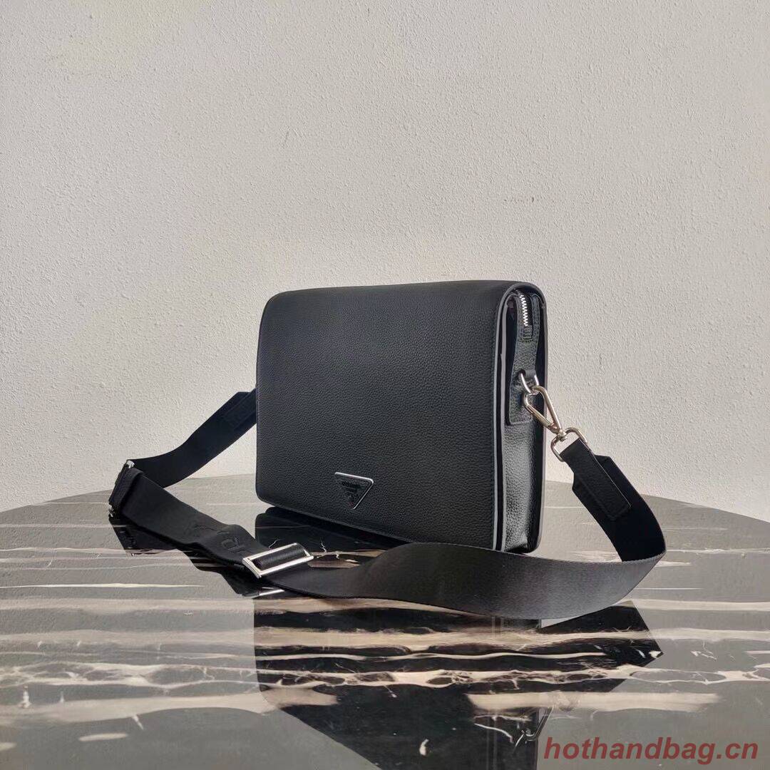 Prada leather shoulder bag 2VD012 black Prada leather shoulder bag 2VD012 black