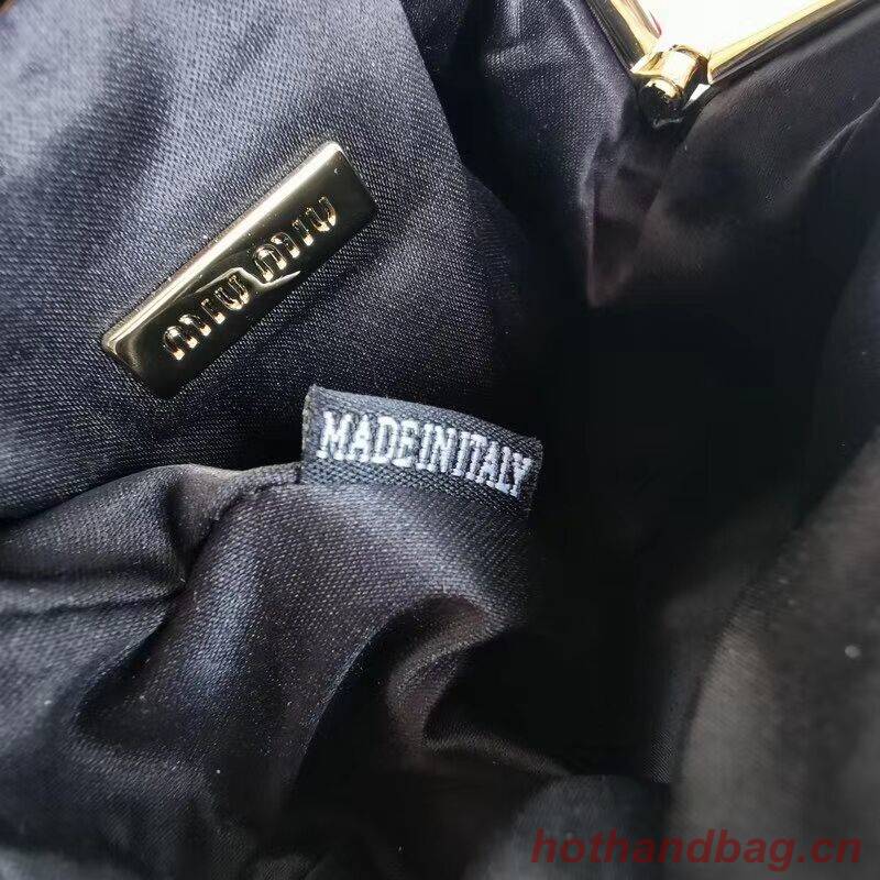 miu miu Matelasse Nappa Leather Shoulder Bag 5BB016L black
