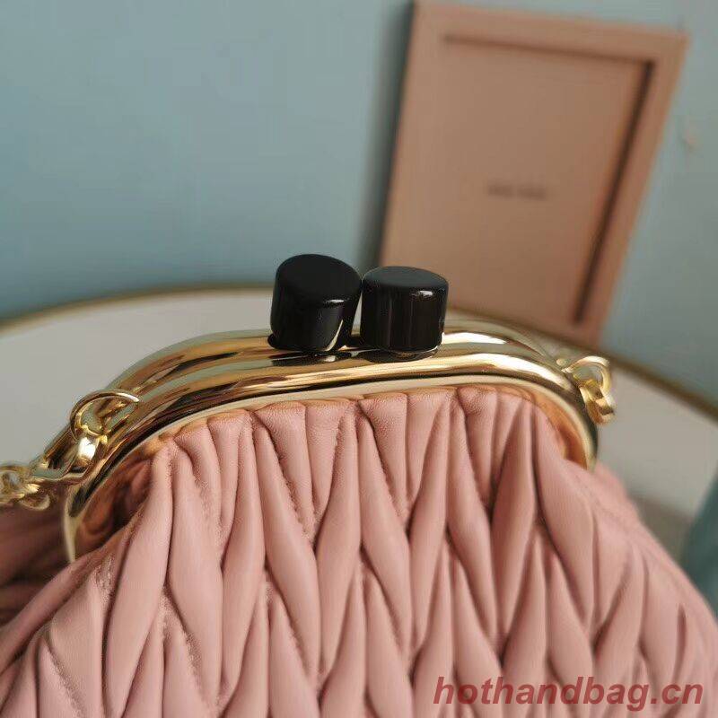 miu miu Matelasse Nappa Leather Shoulder Bag 5BB016L pink