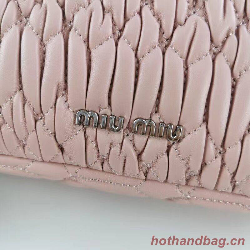 miu miu Matelasse Nappa Leather Shoulder Bag 5BP012M pink