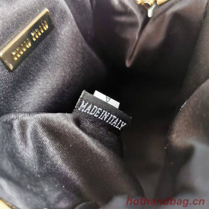 miu miu Matelasse Nappa Leather mini Shoulder Bag 5BB017S black