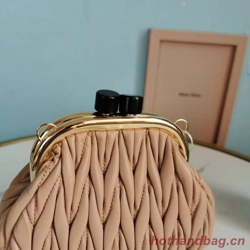 miu miu Matelasse Nappa Leather mini Shoulder Bag 5BB017S light pink