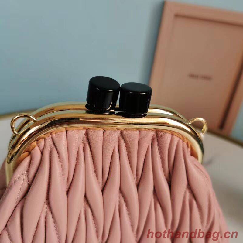 miu miu Matelasse Nappa Leather mini Shoulder Bag 5BB017S pink