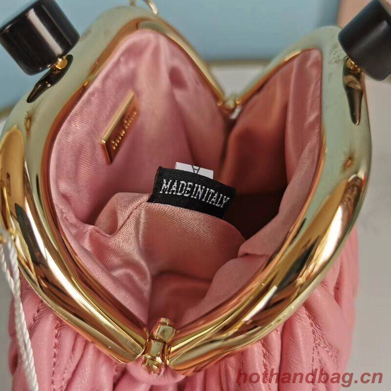 miu miu Matelasse Nappa Leather mini Shoulder Bag 5BB017S pink