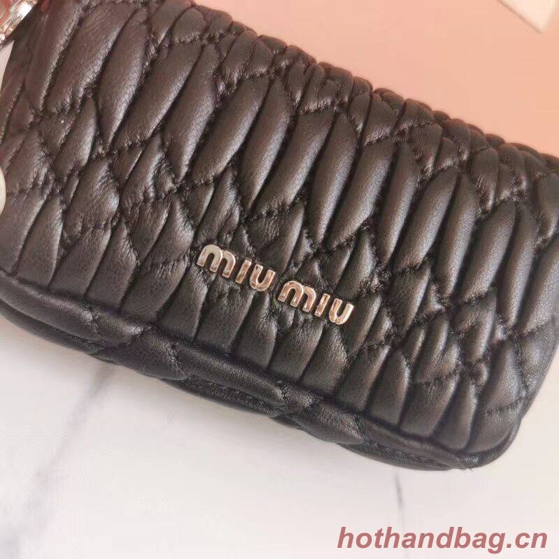 miu miu Matelasse Nappa Leather mini Shoulder Bag 5TT124 black