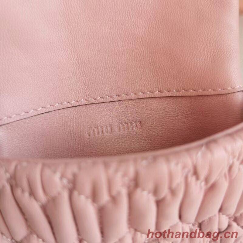 miu miu Matelasse Nappa Leather mini Shoulder Bag 5TT124 pink