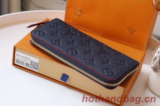 Louis Vuitton Original Monogram Empreinte Wallet M60171 Navy Blue
