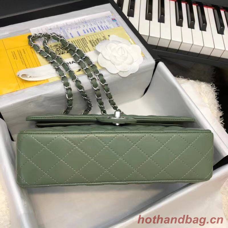 CHANEL Classic Handbag Lambskin A1112 green