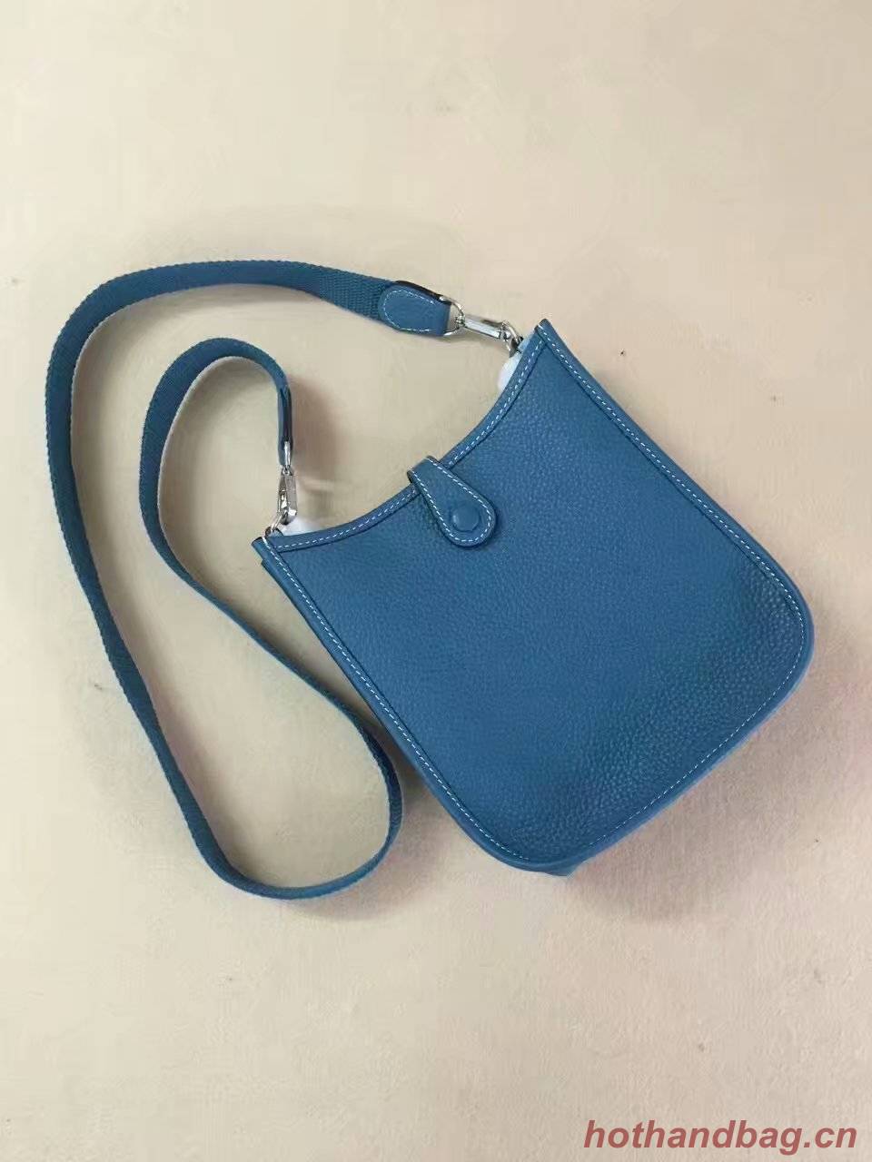 Hermes Evelyne original togo leather mini Shoulder Bag H15698 blue