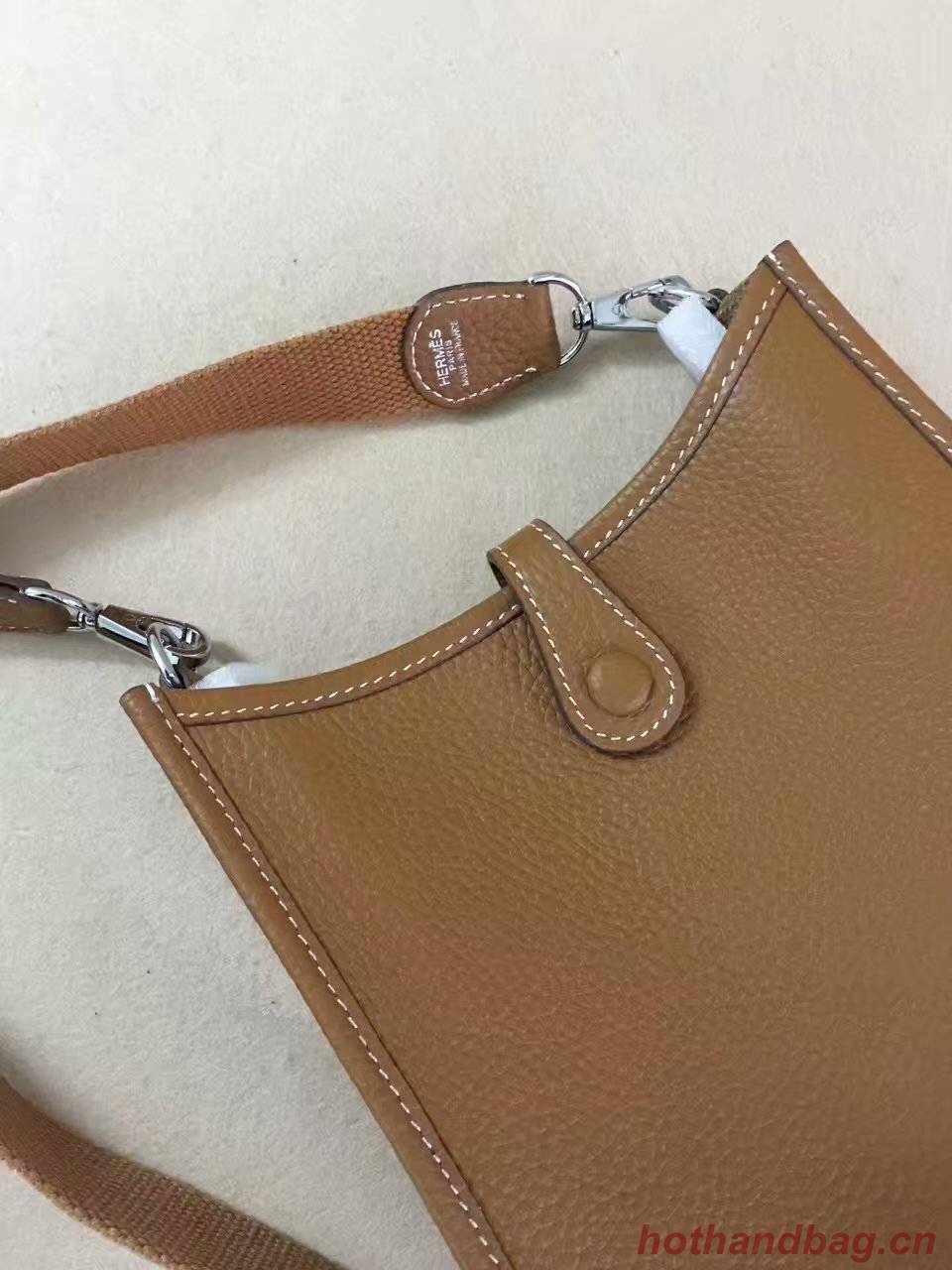 Hermes Evelyne original togo leather mini Shoulder Bag H15698 brown