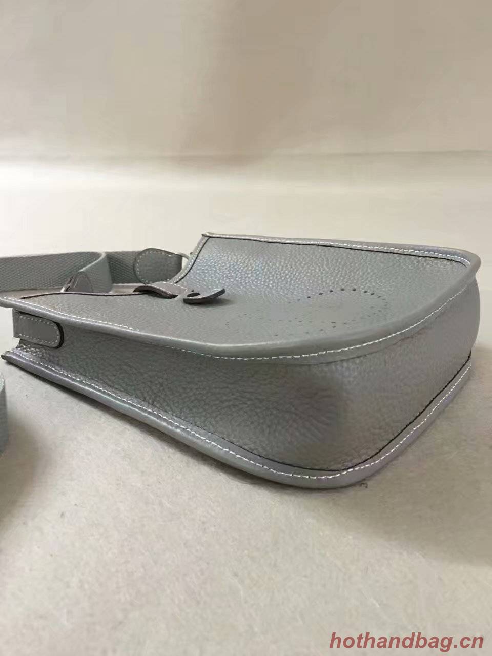Hermes Evelyne original togo leather mini Shoulder Bag H15698 light grey