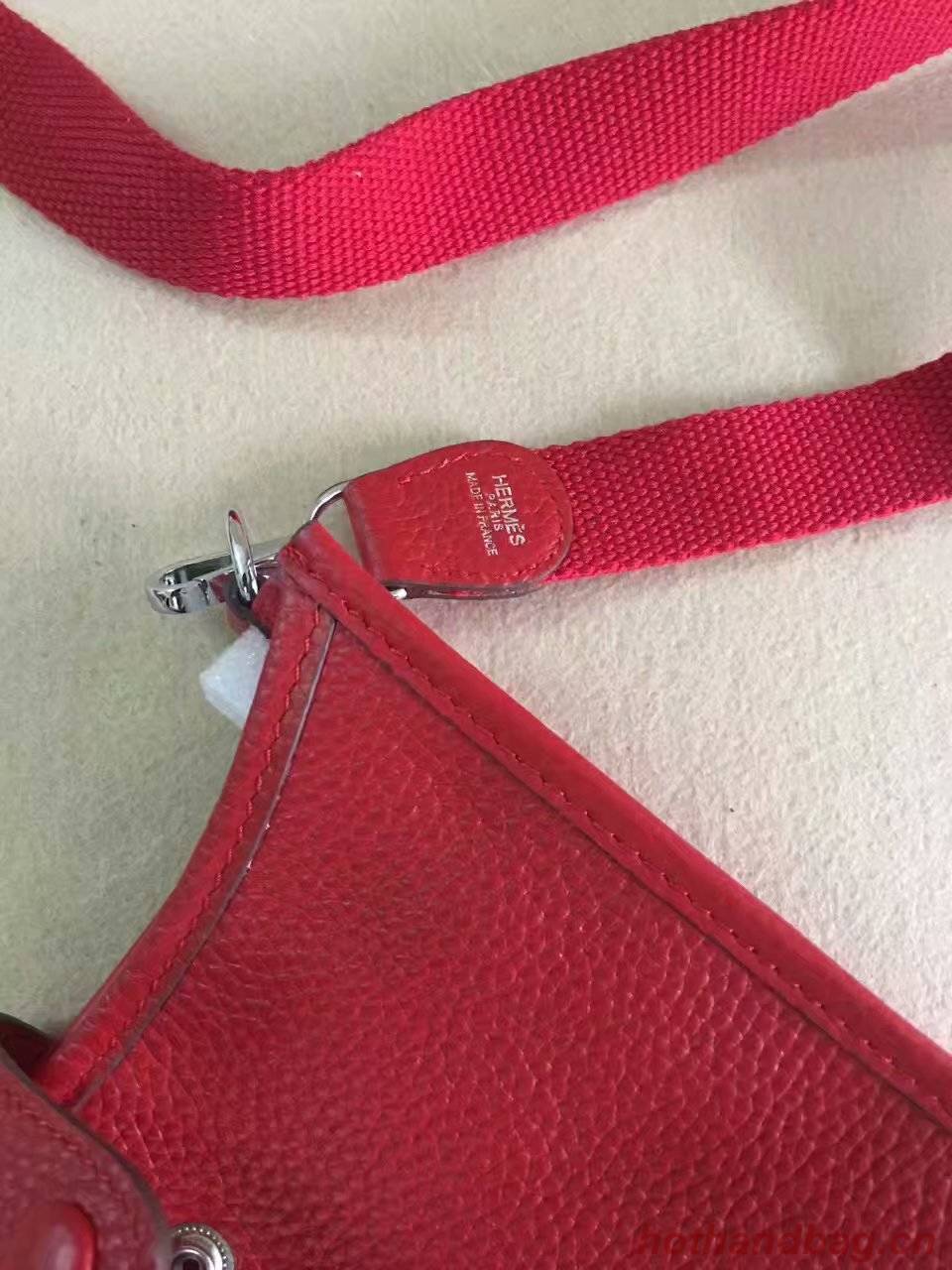 Hermes Evelyne original togo leather mini Shoulder Bag H15698 red