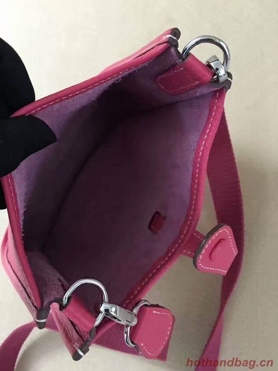 Hermes Evelyne original togo leather mini Shoulder Bag H15698 rose