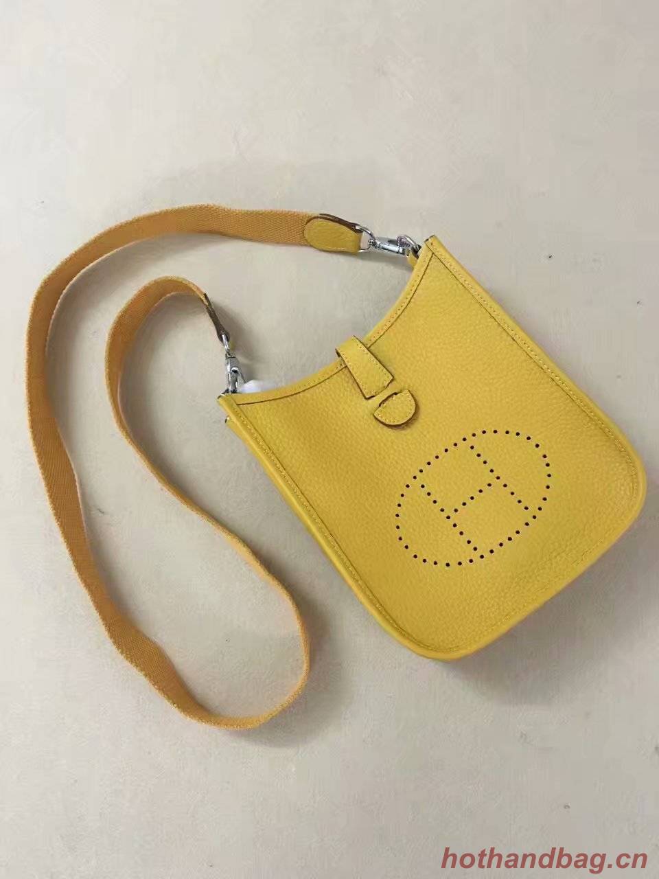 Hermes Evelyne original togo leather mini Shoulder Bag H15698 yellow