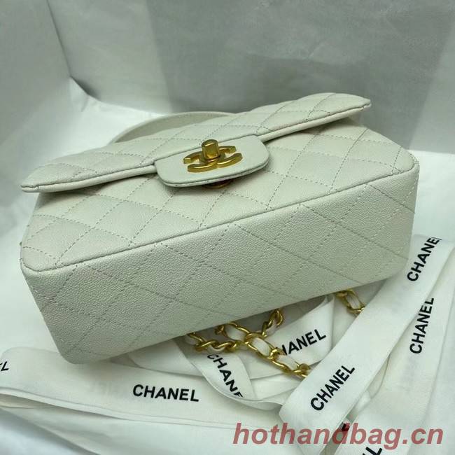 CHANEL mini flap bag with top handle AS2431 White