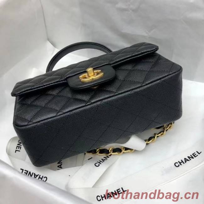 CHANEL mini flap bag with top handle AS2431 black