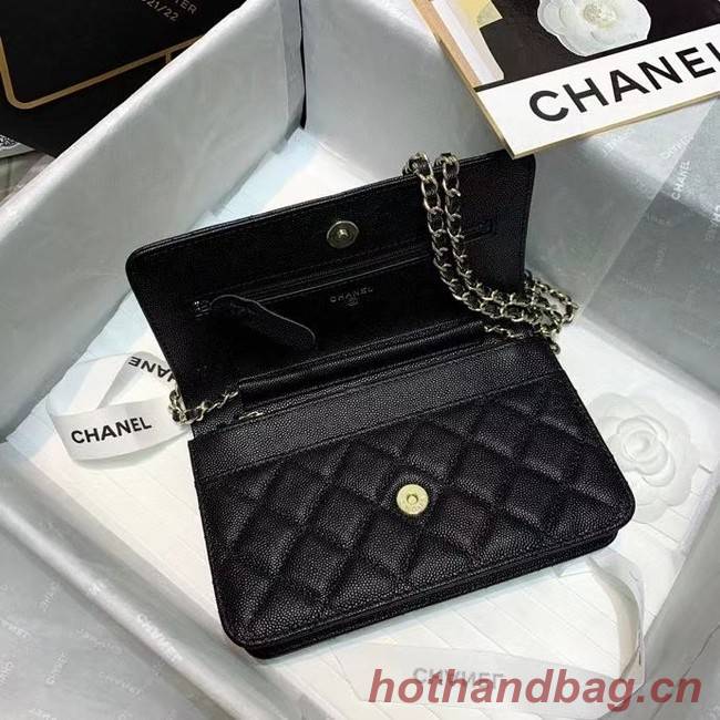 Chanel mini flap bag Grained Calfskin A81066 black