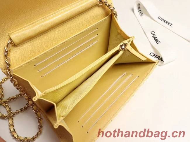 Chanel mini flap bag Grained Calfskin A84512 yellow